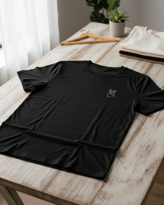 T-shirt En Linje Kunst - Hund