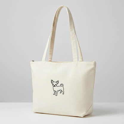 Sac Zippé One Line Art - Chien