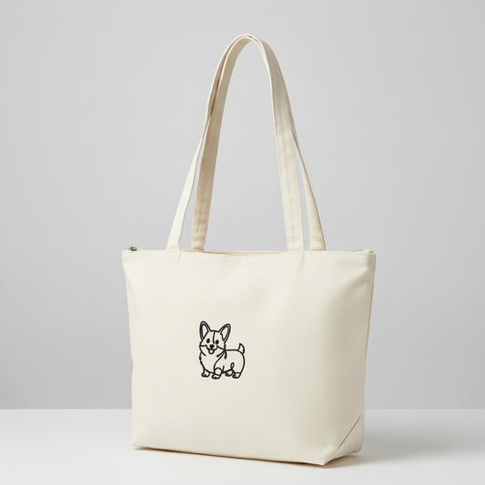 Sac Zippé One Line Art - Chien