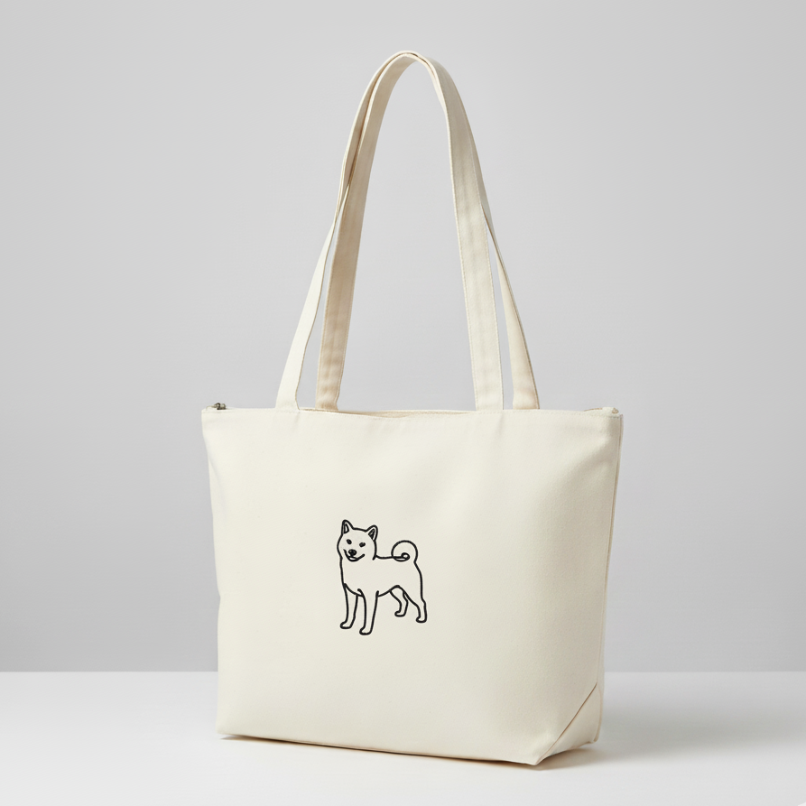 Sac Zippé One Line Art - Chien