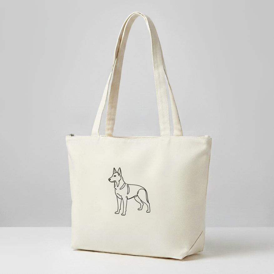 Sac Zippé One Line Art - Chien
