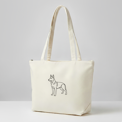 Sac Zippé One Line Art - Chien
