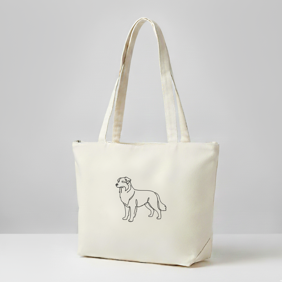 Sac Zippé One Line Art - Chien
