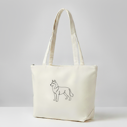 Sac Zippé One Line Art - Chien