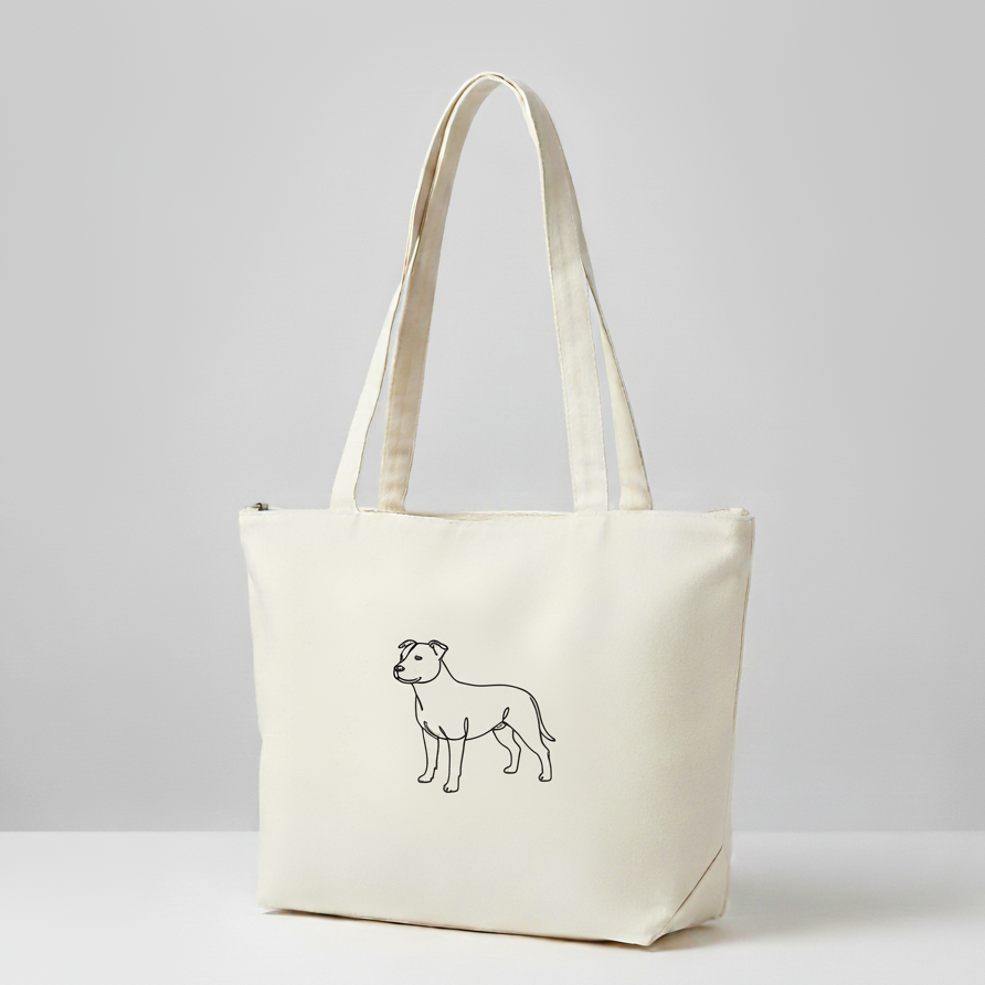 Sac Zippé One Line Art - Chien